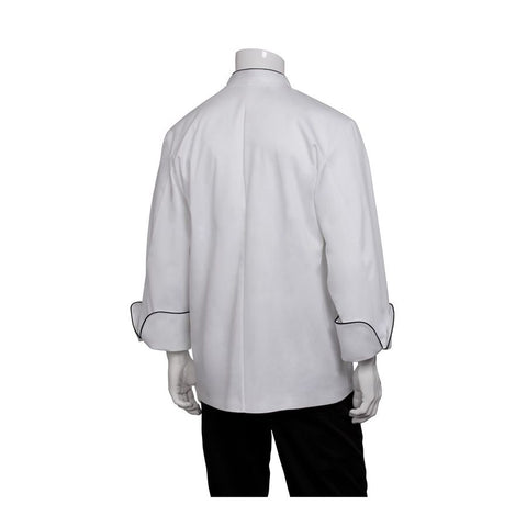 Champagne Executive Chef Jacket w/ Black Piping