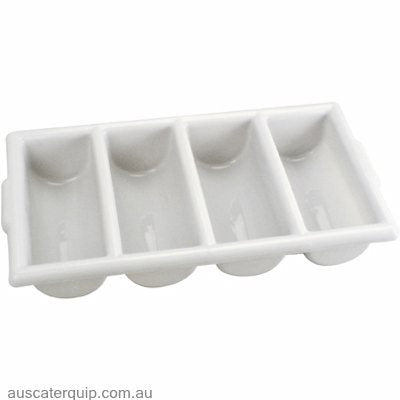 Chef Inox CUTLERY BOX-4-COMP WHITE-Auscaterquip