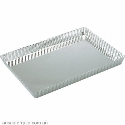 Guery QUICHE PAN-RECTANGULAR FLUTED 300x210x25mm LOOSE BASE-Auscaterquip