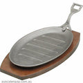 STEAK SIZZLER-CAST IRON 290x180mm GRAY FINISH w/HDL-Auscaterquip