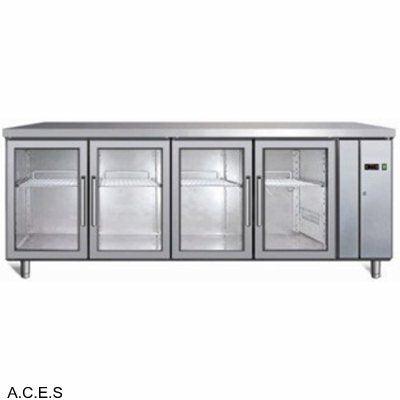 GREENLINE Remote Bench Refrigeration ( 4 Solid Doors 553L)-Auscaterquip