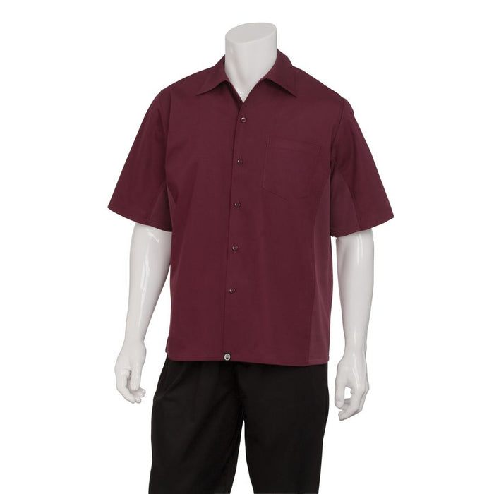 Men's Merlot Universal Contrast Cook Shirt-Auscaterquip