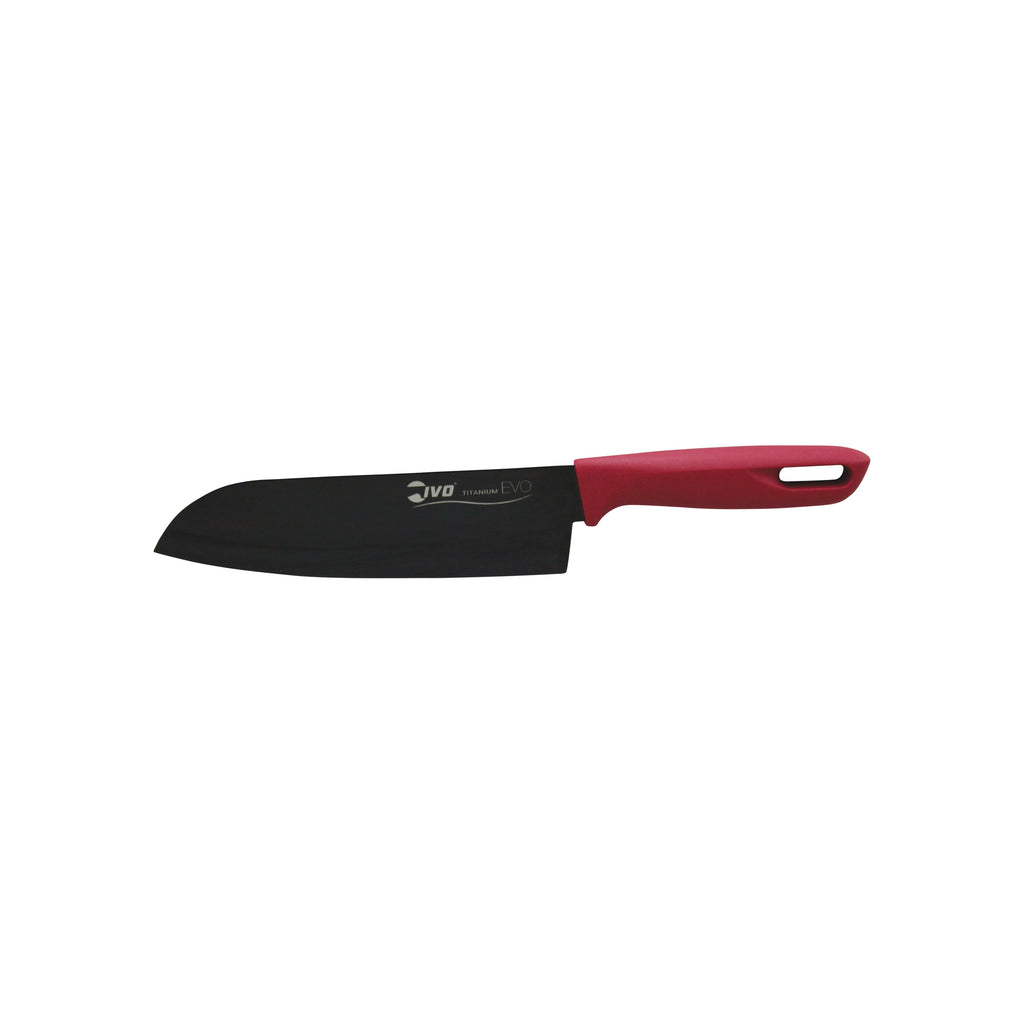 Ivo IVO-SANTOKU KNIFE 180mm- PINK HDL,TITANIUM EVO "221000"-Auscaterquip