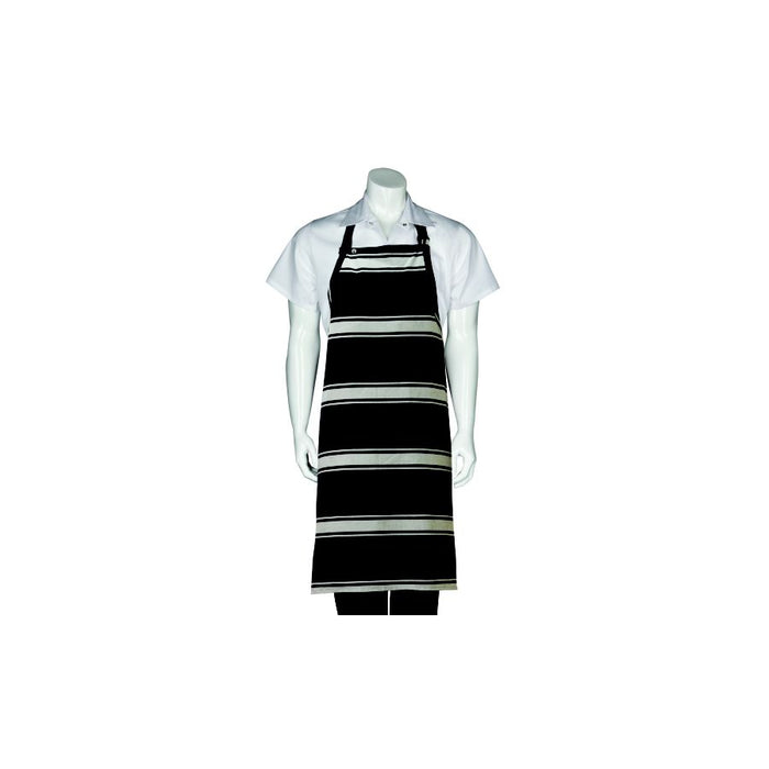 Navy Butcher Stripe Bib Apron-Auscaterquip