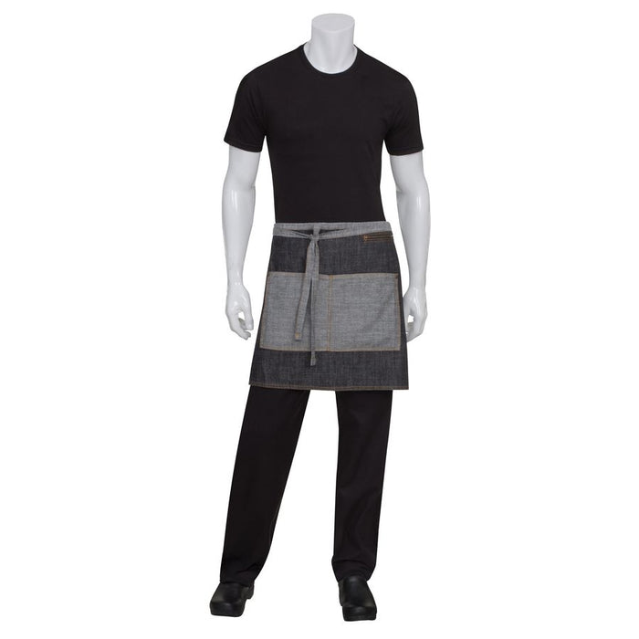 Manhattan Black/Grey Denim Half Apron-Auscaterquip