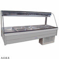 ROBAND CURVED GLASS COLD FOOD BARS - REFRIGERATED COLD PLATE & CROSS FIN COIL - DOUBLE ROW - 12 Pans-Auscaterquip