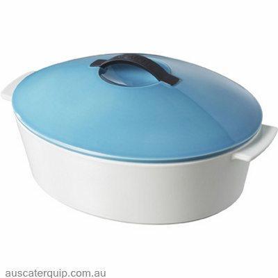 Revol REVOL REVOLUTION OVAL CASSEROLE W/LID BLUE 4.2lt-Auscaterquip
