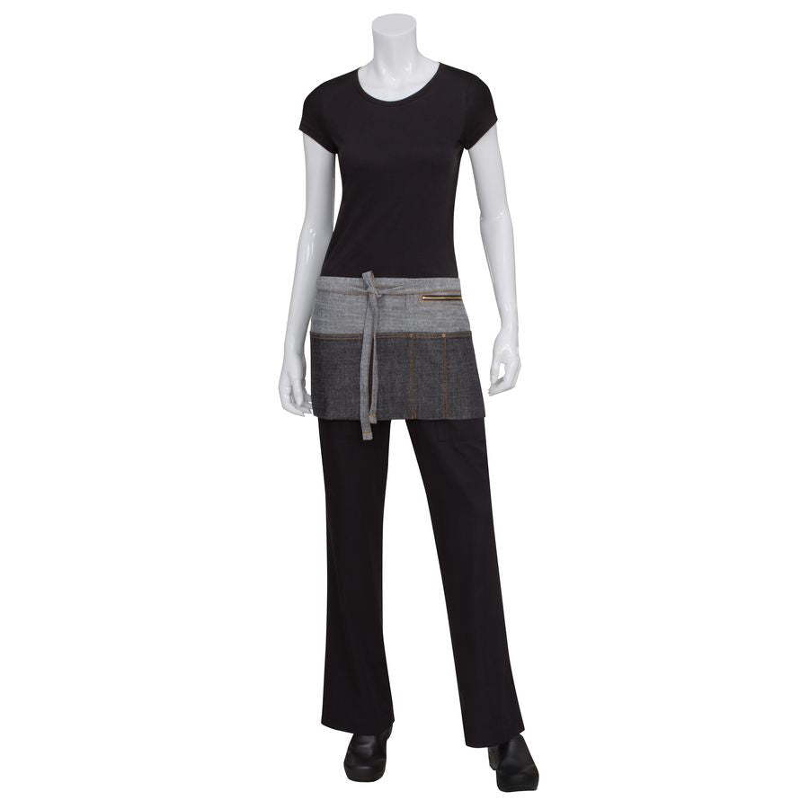 Manhattan Black/Grey Denim Waist Apron-Auscaterquip