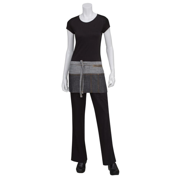 Manhattan Black/Grey Denim Waist Apron-Auscaterquip