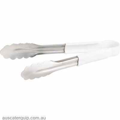 Chef Inox TONG-UTILITY S/S 300mm WHITE-Auscaterquip