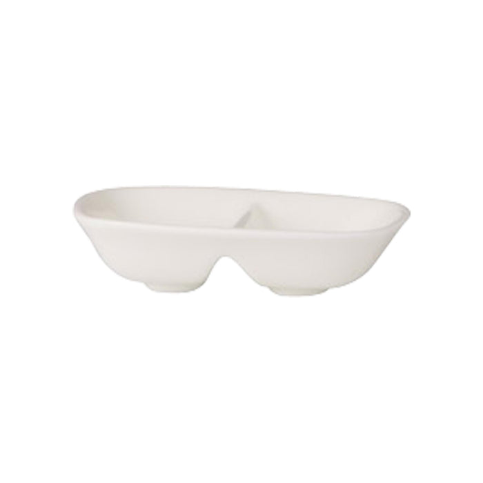 Royal Bone China SAUCE DISH 2 DIV-130x90mm ASCOT (B0592)-Auscaterquip