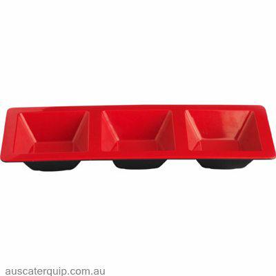 JAB eol-SQUARE PLATTER 3/COMP RED/BLACK 370x150mm (STS0422)-Auscaterquip