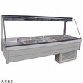 ROBAND CURVED GLASS COLD FOOD BARS - REFRIGERATED COLD PLATE ONLY - DOUBLE ROW - 10 Pans-Auscaterquip