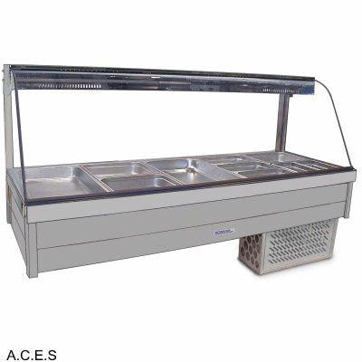 ROBAND CURVED GLASS COLD FOOD BARS - REFRIGERATED COLD PLATE ONLY - DOUBLE ROW - 10 Pans-Auscaterquip