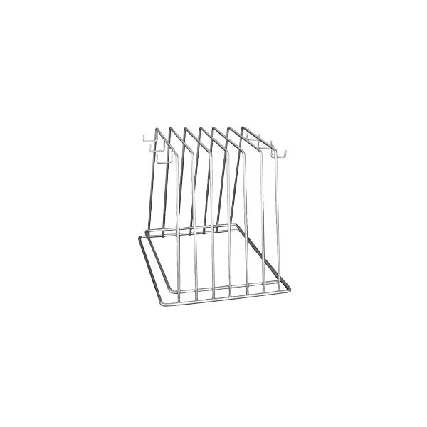 TRENTON CUTTING BOARD RACK-6 SLOT, W/HOOKS RE-INFORCED BASE