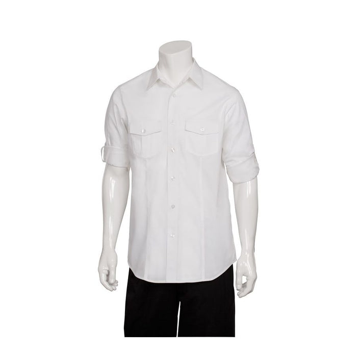 Men's White Two Pocket Shirt-Auscaterquip