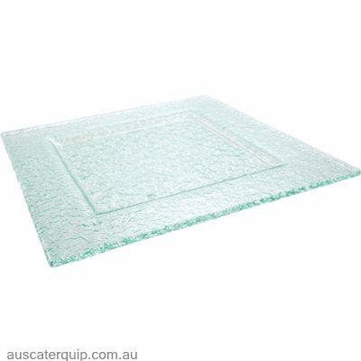 Han SQUARE PLATE W/RIM 300mm CLEAR-Auscaterquip
