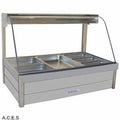ROBAND CURVED GLASS HOT FOOD DISPLAY BARS - DOUBLE ROW - 6 Pans-Auscaterquip