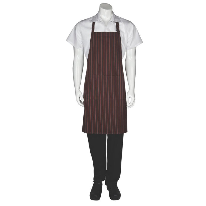Brown/Orange Striped Bib Apron-Auscaterquip