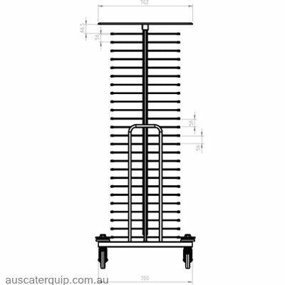 TROLLEY-PLATE STACKING 100 PLATES 1820x720mm Base-Auscaterquip