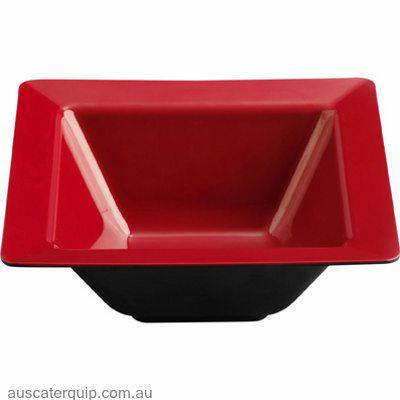 JAB eol-SQUARE BOWL W/RIM RED/BLACK 255x90mm (STS0421)-Auscaterquip