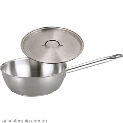 Chef inox SAUTE PAN-18/10 240x85mm w/LID ELITE-Auscaterquip
