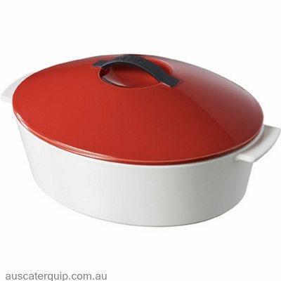 Revol REVOL REVOLUTION OVAL CASSEROLE W/LID RED 4.2lt-Auscaterquip