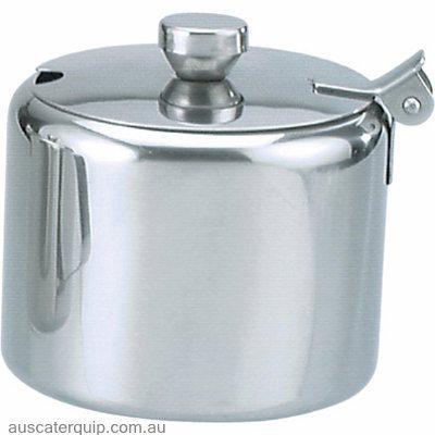 tablekraft SUGAR BOWL-18/8 300ml / 10oz W/HINGED LID-Auscaterquip