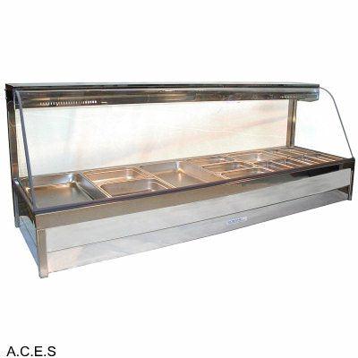 ROBAND CURVED GLASS HOT FOOD DISPLAY BARS - DOUBLE ROW - 12 Pans-Auscaterquip