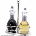 Hyperlux GLASS OIL/VINEGAR SET ON 18/10 STAND-Auscaterquip