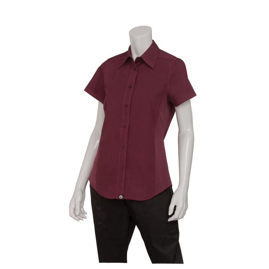 Female Merlot Universal Contrast Shirt-Auscaterquip