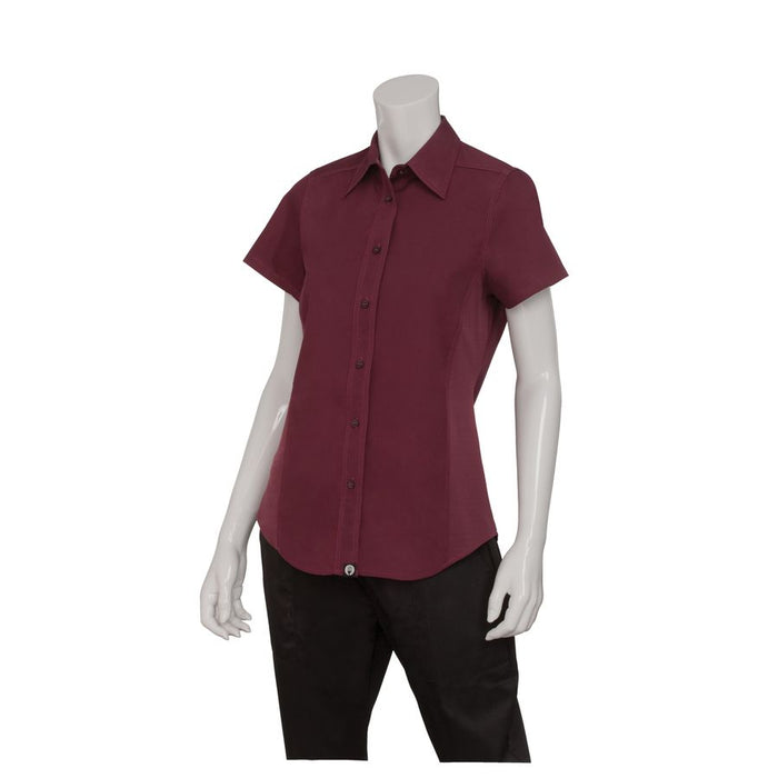 Female Merlot Universal Contrast Shirt-Auscaterquip