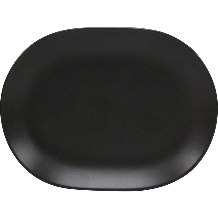 Rene Ozorio RIMMED OVAL PLATTER-157mm AURA, MATT BLACK (994815)-Auscaterquip
