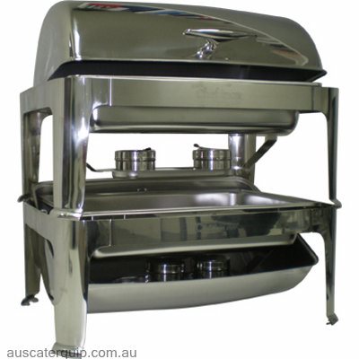 Chef Inox CHAFER-1/1 SIZE ROLL TOP S/S STACKABLE-Auscaterquip
