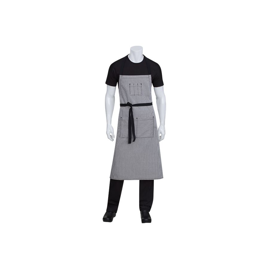 Portland Black Denim Adjustable Bib Apron-Auscaterquip