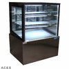 MITCHEL BLACK 900mm straight glass warming cabinet