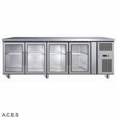 GREENLINE Bench Refrigeration 700 Deep (4 Heated Glass Doors)