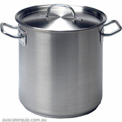 Chef inox STOCKPOT-18/10 98lt 500x500mm w/LID ELITE-Auscaterquip