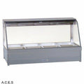 ROBAND CURVED GLASS HOT FOOD DISPLAY BARS - DOUBLE ROW - 8 Pans-Auscaterquip