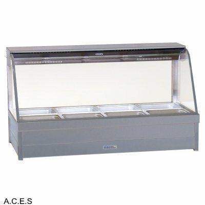 ROBAND CURVED GLASS HOT FOOD DISPLAY BARS - DOUBLE ROW - 8 Pans-Auscaterquip