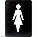 WALL SIGN: "Female Symbol" WHITE ON BLACK-Auscaterquip