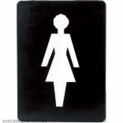 WALL SIGN: "Female Symbol" WHITE ON BLACK-Auscaterquip