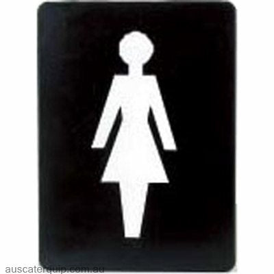 WALL SIGN: "Female Symbol" WHITE ON BLACK
