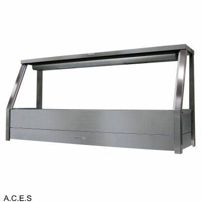 ROBAND STRAIGHT GLASS HOT FOOD DISPLAY BARS SINGLE ROW - 4 pans-Auscaterquip