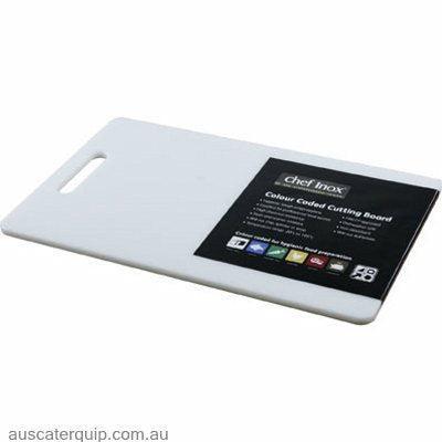 Chef Inox CUTTING BOARD-PP 250x400x12mm WHITE W/HDL-Auscaterquip