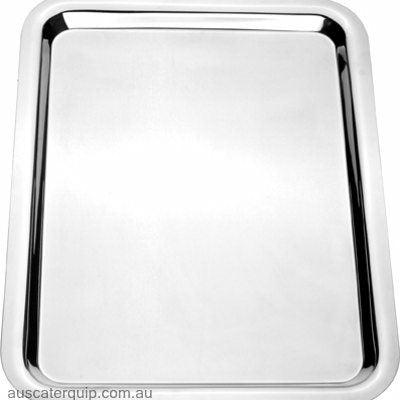 Hyperlux RECTANGULAR TRAY 384x288x17mm FLAT EDGE 18/10 ELITE-Auscaterquip