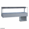 ROBAND SQUARE GLASS COLD FOOD BARS - REFRIGERATED COLD PLATE ONLY - DOUBLE ROW - 12 Pans-Auscaterquip