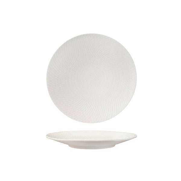 Luzerne ZEN ROUND COUPE PLATE-205mm Ø WHITE SWIRL (x6)
