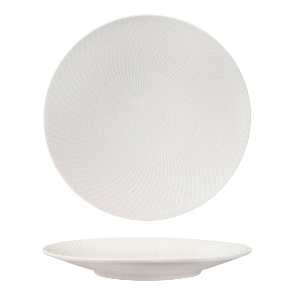 Luzerne ZEN ROUND COUPE PLATE-310mm Ø WHITE SWIRL (x3)