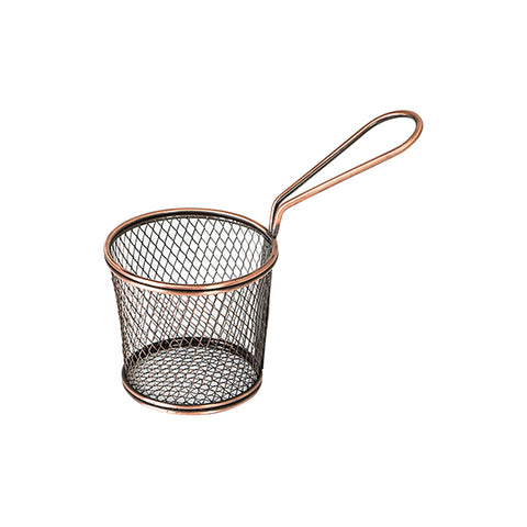 Moda BROOKLYN SERVICE BASKET-S/S | ROUND | 80x90mm ANTIQUE COPPER (Each)